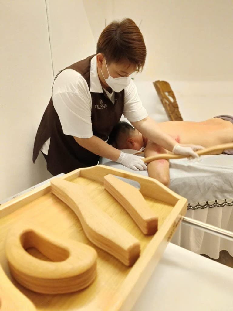 Real B'U SKIN Muo-Yang / Woodxygen tendon rolling tools and treatment